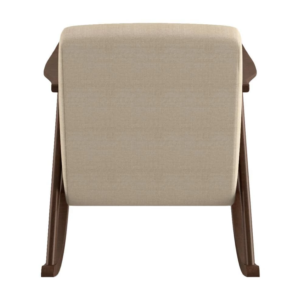 Bracco Light Brown Mid-Century Fabric Upholstery Solid Wood Rocking Chair by EVERGLADE HOME 5 Bracco Light Brown Mid-Century Fabric Upholstery Solid Wood Rocking Chair by EVERGLADE HOME - Image 5