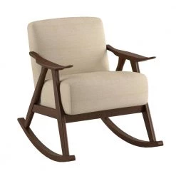 Bracco Light Brown Mid-Century Fabric Upholstery Solid Wood Rocking Chair by EVERGLADE HOME 11 Bracco Light Brown Mid-Century Fabric Upholstery Solid Wood Rocking Chair by EVERGLADE HOME -EVERGLADE HOME Shop light brown everglade home accent chairs lx 1034br 1 c3 1000