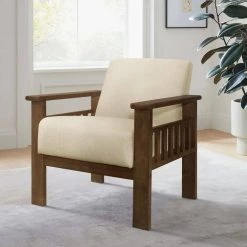 Amerllia Light Brown Fabric Upholstery Solid Wood Accent Chair by EVERGLADE HOME -EVERGLADE HOME Shop light brown everglade home accent chairs lx 1048br 1 31 1000