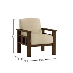 Amerllia Light Brown Fabric Upholstery Solid Wood Accent Chair by EVERGLADE HOME -EVERGLADE HOME Shop light brown everglade home accent chairs lx 1048br 1 40 1000