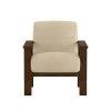 Amerllia Light Brown Fabric Upholstery Solid Wood Accent Chair by EVERGLADE HOME