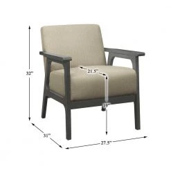 Ride Light Brown Textured Upholstery Solid Wood Antique Gray Finish Accent Chair by EVERGLADE HOME -EVERGLADE HOME Shop light brown everglade home accent chairs lx 1103br 1 1f 1000