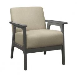 Ride Light Brown Textured Upholstery Solid Wood Antique Gray Finish Accent Chair by EVERGLADE HOME -EVERGLADE HOME Shop light brown everglade home accent chairs lx 1103br 1 c3 1000