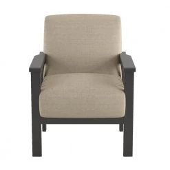 Copley Light Brown Textured Upholstery Solid Wood Frame Accent Chair by EVERGLADE HOME
