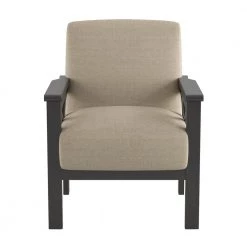 Savion Light Brown Textured Upholstery Solid Wood Frame Accent Chair by EVERGLADE HOME