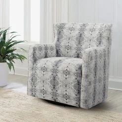 Vega Printed Chenille Swivel Arm Chair by EVERGLADE HOME -EVERGLADE HOME Shop multi color everglade home accent chairs lx 1025f1s 31 1000