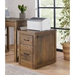 Rustic Natural Brown File Cabinet with 2-Drawers and Fingerprint Lock by Martin Svensson Home -EVERGLADE HOME Shop natural brown martin svensson home file cabinets 7900409 31 1000