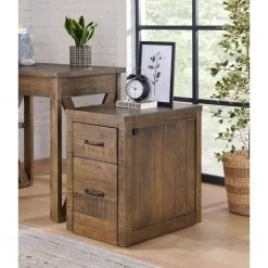 Rustic Natural Brown File Cabinet with 2-Drawers and Fingerprint Lock by Martin Svensson Home -EVERGLADE HOME Shop natural brown martin svensson home file cabinets 7900409 c3 1000