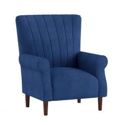 Carlson Navy Blue Velvet Club Channel Tufted Back Accent Chair by EVERGLADE HOME -EVERGLADE HOME Shop navy blue everglade home accent chairs lx 1047bu 1 c3 1000