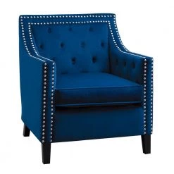 Ceylon Navy Velvet Tufted Back Accent Chair by EVERGLADE HOME -EVERGLADE HOME Shop navy everglade home accent chairs lx 1297nv 1nn c3 1000