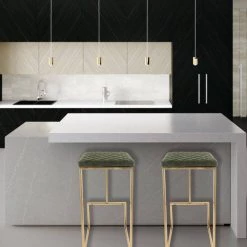 Quincy 29" Quilted Stitched Leather Gold Metal Bar Stool With Footrest in Olive Green by Leisuremod 17 Quincy 29" Quilted Stitched Leather Gold Metal Bar Stool With Footrest in Olive Green by Leisuremod -EVERGLADE HOME Shop olive green leisuremod bar stools qsg29g 31 1000