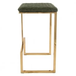 Quincy 29" Quilted Stitched Leather Gold Metal Bar Stool With Footrest in Olive Green by Leisuremod 12 Quincy 29" Quilted Stitched Leather Gold Metal Bar Stool With Footrest in Olive Green by Leisuremod -EVERGLADE HOME Shop olive green leisuremod bar stools qsg29g 4f 1000