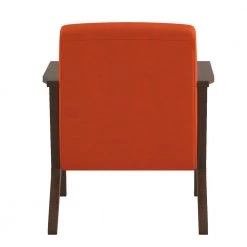 Malibu Orange Velvet Upholstered Solid Wood Walnut Finish Accent Chair by EVERGLADE HOME -EVERGLADE HOME Shop orange everglade home accent chairs lx 1031rn 1 4f 1000