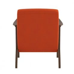 Lonita Orange Velvet Upholstered Solid Wood Walnut Finish Accent Chair by EVERGLADE HOME -EVERGLADE HOME Shop orange everglade home accent chairs lx 1032rn 1 4f 1000