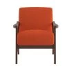 Lonita Orange Velvet Upholstered Solid Wood Walnut Finish Accent Chair by EVERGLADE HOME