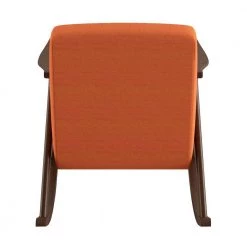 Bracco Orange Mid-Century Fabric Upholstery Solid Wood Rocking Chair by EVERGLADE HOME -EVERGLADE HOME Shop orange everglade home accent chairs lx 1034rn 1 4f 1000