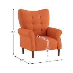 Cecily Orange Velvet Tufted Back Club Accent Chair by EVERGLADE HOME -EVERGLADE HOME Shop orange everglade home accent chairs lx 1046rn 1 44 1000