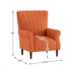 Carlson Orange Velvet Club Channel Tufted Back Accent Chair by EVERGLADE HOME 12 Carlson Orange Velvet Club Channel Tufted Back Accent Chair by EVERGLADE HOME -EVERGLADE HOME Shop orange everglade home accent chairs lx 1047rn 1 44 1000