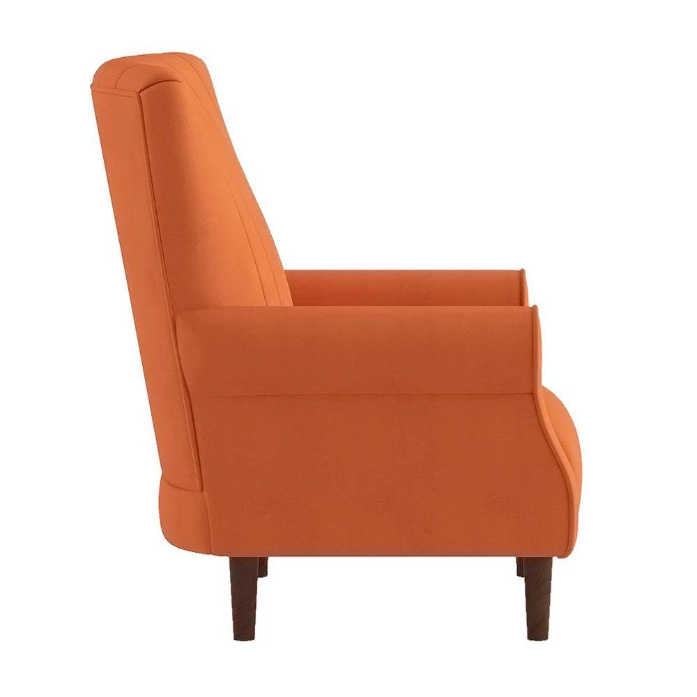 Carlson Orange Velvet Club Channel Tufted Back Accent Chair by EVERGLADE HOME 2 Carlson Orange Velvet Club Channel Tufted Back Accent Chair by EVERGLADE HOME - Image 2