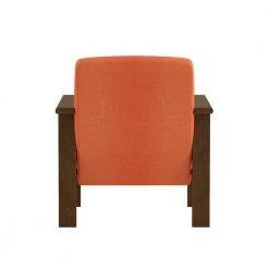Amerllia Orange Fabric Upholstery Solid Wood Accent Chair by EVERGLADE HOME -EVERGLADE HOME Shop orange everglade home accent chairs lx 1048rn 1 4f 1000