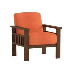 Amerllia Orange Fabric Upholstery Solid Wood Accent Chair by EVERGLADE HOME -EVERGLADE HOME Shop orange everglade home accent chairs lx 1048rn 1 c3 1000