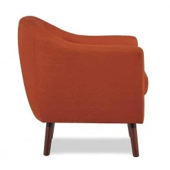 Lhasa Orange Textured Upholstery Barrel Back Accent Chair by EVERGLADE HOME -EVERGLADE HOME Shop orange everglade home accent chairs lx 1192rn 1f 1000