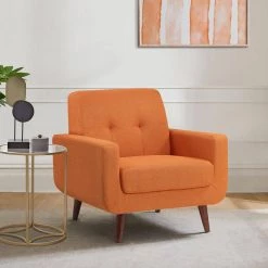 Adelia Orange Textured Upholstery Tufted Back Accent Chair by EVERGLADE HOME 13 Adelia Orange Textured Upholstery Tufted Back Accent Chair by EVERGLADE HOME -EVERGLADE HOME Shop orange everglade home accent chairs lx 9433rn 1 31 1000