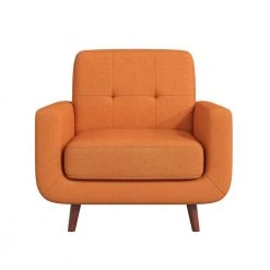 Adelia Orange Textured Upholstery Tufted Back Accent Chair by EVERGLADE HOME
