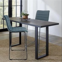 Brooklyn 29.9" Modern Leather Bar Stool With Black Iron Base & Footrest Set of 2 in Peacock Blue by Leisuremod 17 Brooklyn 29.9" Modern Leather Bar Stool With Black Iron Base & Footrest Set of 2 in Peacock Blue by Leisuremod -EVERGLADE HOME Shop peacock blue leisuremod bar stools bs29bu2 31 1000