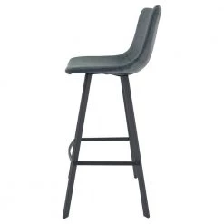 Elland Modern 29.9" Upholstered Leather Bar Stool With Black Iron Legs & Footrest in Peacock Blue by Leisuremod -EVERGLADE HOME Shop peacock blue leisuremod bar stools es29bu 4f 1000