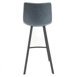 Elland Modern 29.9" Upholstered Leather Bar Stool With Black Iron Legs & Footrest Set of 2 in Peacock Blue by Leisuremod -EVERGLADE HOME Shop peacock blue leisuremod bar stools es29bu2 1f 1000
