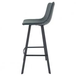 Elland Modern 29.9" Upholstered Leather Bar Stool With Black Iron Legs & Footrest Set of 2 in Peacock Blue by Leisuremod -EVERGLADE HOME Shop peacock blue leisuremod bar stools es29bu2 4f 1000