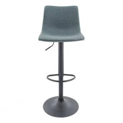Tilbury Modern Adjustable Leather Bar Stool Black Iron Base With Footrest & 360-Degree Swivel Set of 2 in Peacock Blue by Leisuremod -EVERGLADE HOME Shop peacock blue leisuremod bar stools ts29bu2 c3 1000