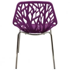 Asbury Modern Stackable Dining Chair With Chromed Metal Legs in Purple by Leisuremod -EVERGLADE HOME Shop purple leisuremod dining chairs ac16pr 1f 1000