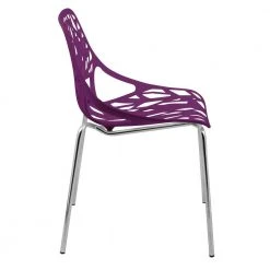 Asbury Modern Stackable Dining Chair With Chromed Metal Legs in Purple by Leisuremod -EVERGLADE HOME Shop purple leisuremod dining chairs ac16pr 4f 1000