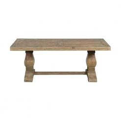 Napa 50 in. Reclaimed Natural Large Rectangle Wood Coffee Table with Pedestal Base by Martin Svensson Home