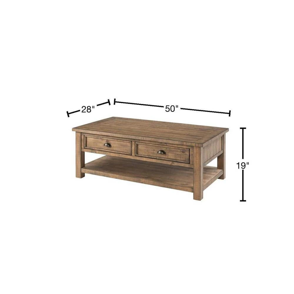 Monterey 50 in. Reclaimed Natural Large Rectangle Wood Coffee Table with Drawers by Martin Svensson Home 3 Monterey 50 in. Reclaimed Natural Large Rectangle Wood Coffee Table with Drawers by Martin Svensson Home - Image 3