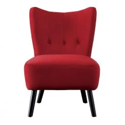 Shapel Red Velvet Upholstery Tufted Back Accent Chair by EVERGLADE HOME