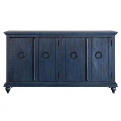 Garden District 65 in. Rustic Blue Solid Wood TV Stand, Fits Up to 70 in. TV with 4-Doors by Martin Svensson Home -EVERGLADE HOME Shop rustic blue martin svensson home tv stands 909185 1f 1000
