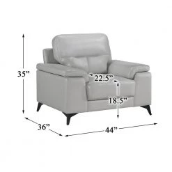 Argonne Silver Gray Leather Accent Chair by EVERGLADE HOME -EVERGLADE HOME Shop silver gray everglade home accent chairs lx 9514sve 1 1f 1000