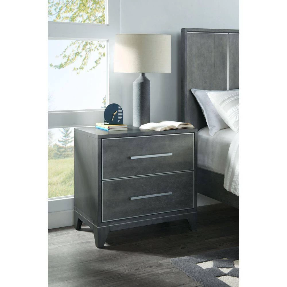 Memphis 2-Drawer Slate Grey Nightstand with Fingerprint Lock (29 in. H x 30 in. W x 18 in. D) by Martin Svensson Home 6 Memphis 2-Drawer Slate Grey Nightstand with Fingerprint Lock (29 in. H x 30 in. W x 18 in. D) by Martin Svensson Home - Image 6