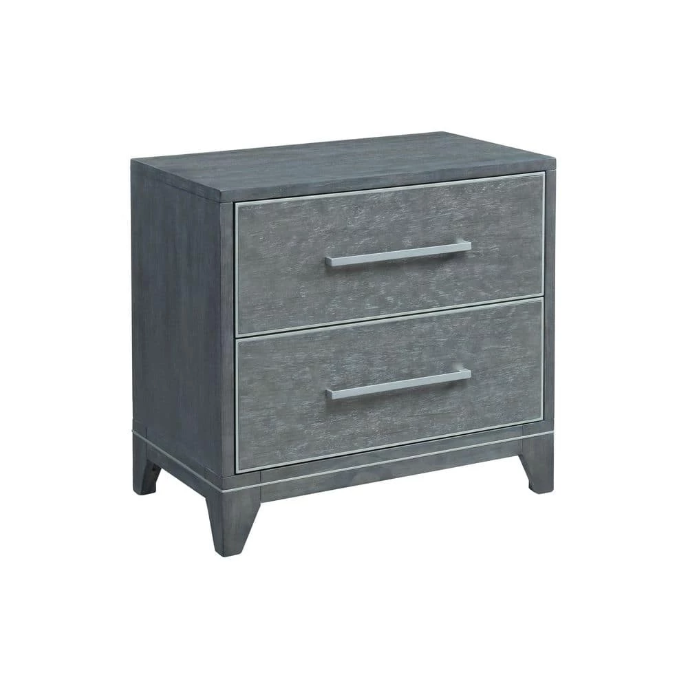 Memphis 2-Drawer Slate Grey Nightstand with Fingerprint Lock (29 in. H x 30 in. W x 18 in. D) by Martin Svensson Home 1 Memphis 2-Drawer Slate Grey Nightstand with Fingerprint Lock (29 in. H x 30 in. W x 18 in. D) by Martin Svensson Home