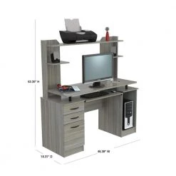 48.39 in. Smoke Oak Rectangular 2 -Drawer Computer Desk with Open Storage by Inval 10 48.39 in. Smoke Oak Rectangular 2 -Drawer Computer Desk with Open Storage by Inval -EVERGLADE HOME Shop smoke oak inval computer desks cc 7701 40 1000