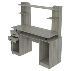 48.39 in. Smoke Oak Rectangular 2 -Drawer Computer Desk with Open Storage by Inval