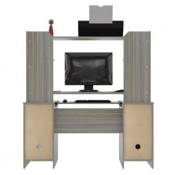 48.39 in. Smoke Oak Rectangular 2 -Drawer Computer Desk with Open Storage by Inval 12 48.39 in. Smoke Oak Rectangular 2 -Drawer Computer Desk with Open Storage by Inval -EVERGLADE HOME Shop smoke oak inval computer desks cc 7701 66 1000