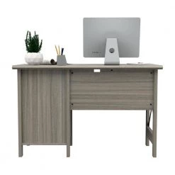47" W Smoke Oak 2 Drawer Computer Desk with Slide-out Keyboard Tray by Inval -EVERGLADE HOME Shop smoke oak inval computer desks es 16503 66 1000