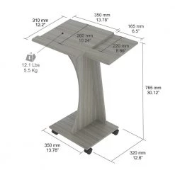 14 in. Rectangular Smoke Oak Laptop Desks with Wheels by Inval -EVERGLADE HOME Shop smoke oak inval laptop desks mlp 5220 4f 1000