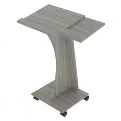 14 in. Rectangular Smoke Oak Laptop Desks with Wheels by Inval