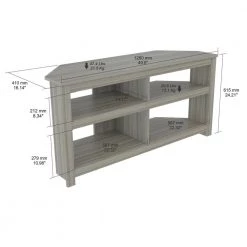 50 in. Smoked Oak Wood Corner TV Stand Fits TVs Up to 60 in. with Cable Management by Inval -EVERGLADE HOME Shop smoked oak inval tv stands mtv 17019 76 1000