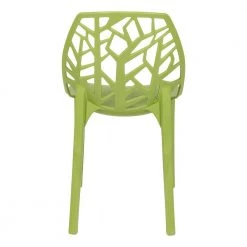 Cornelia Modern Spring Cut-Out Tree Design Stackable Dining Side Chair Solid Green (Set of 4) by Leisuremod -EVERGLADE HOME Shop solid green leisuremod dining chairs c18sg4 4f 1000